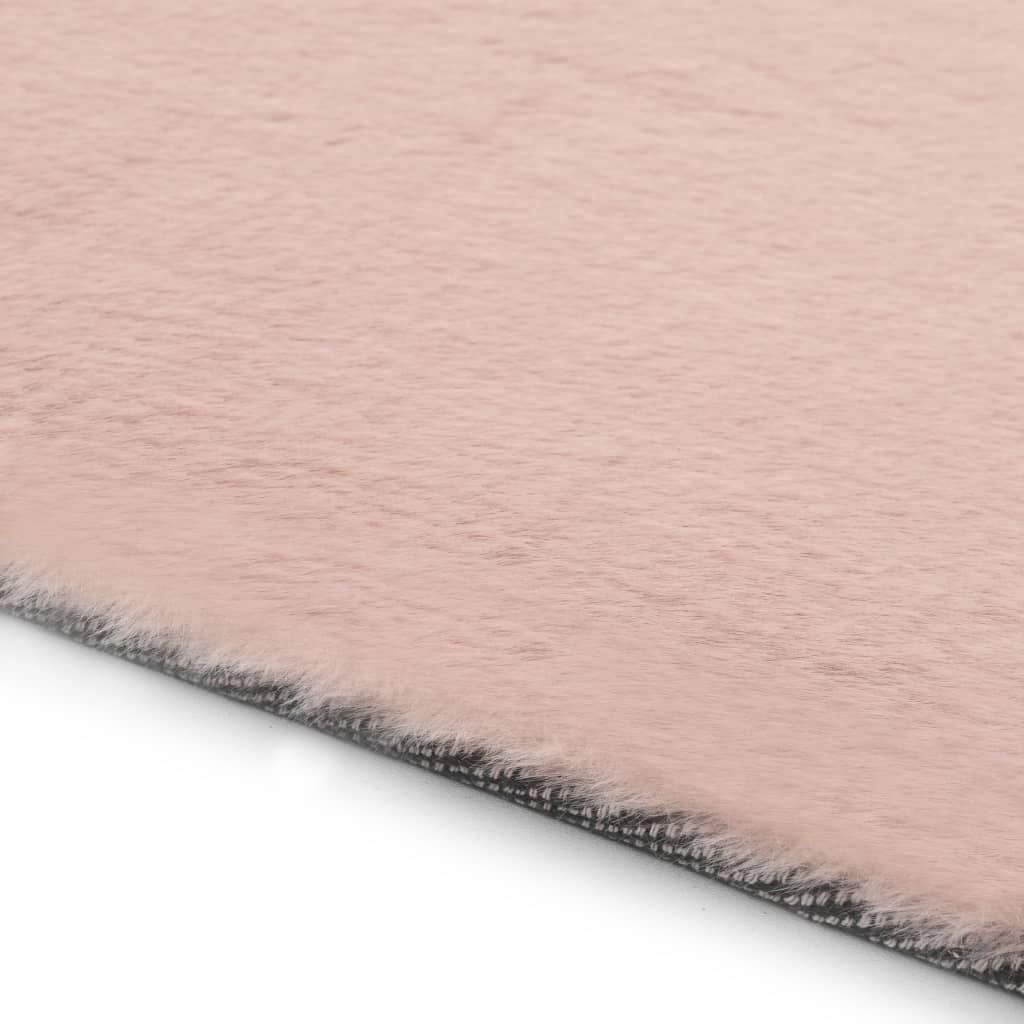 vidaXL Tepih od umjetnog zečjeg krzna 160 x 230 cm blijedo ružičasti