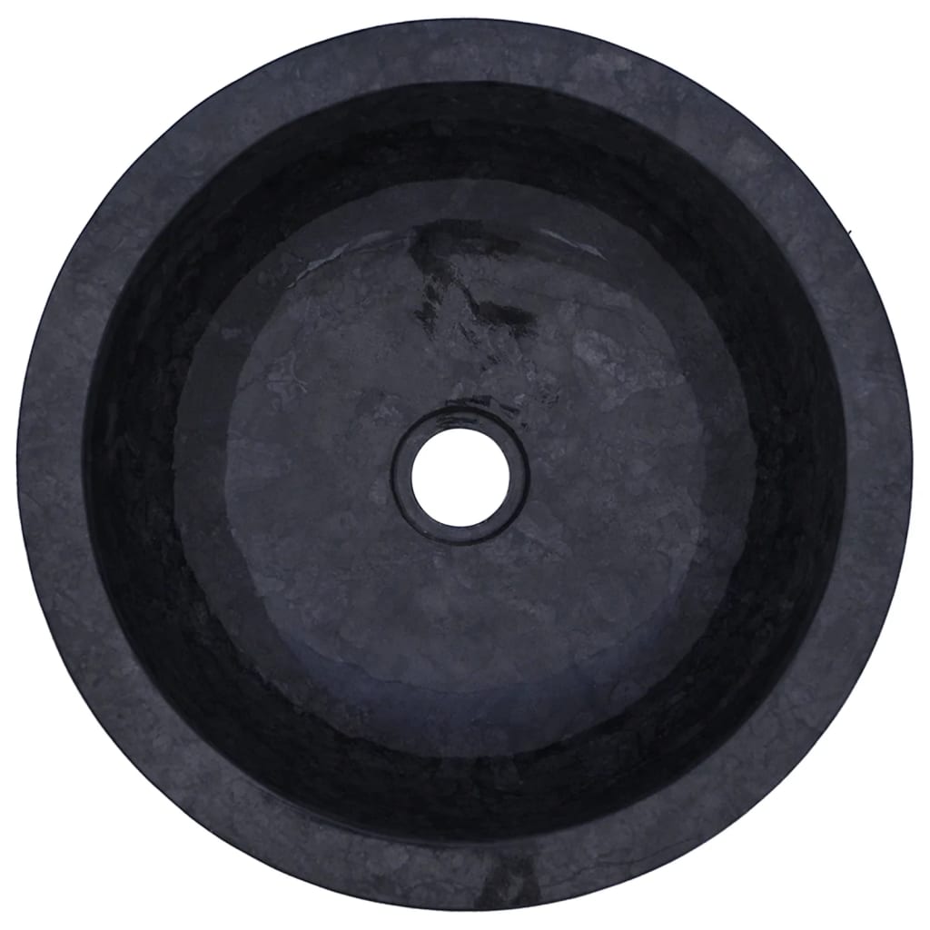 vidaXL Kupaonski ormarić od masivne tikovine crni mramorni umivaonici