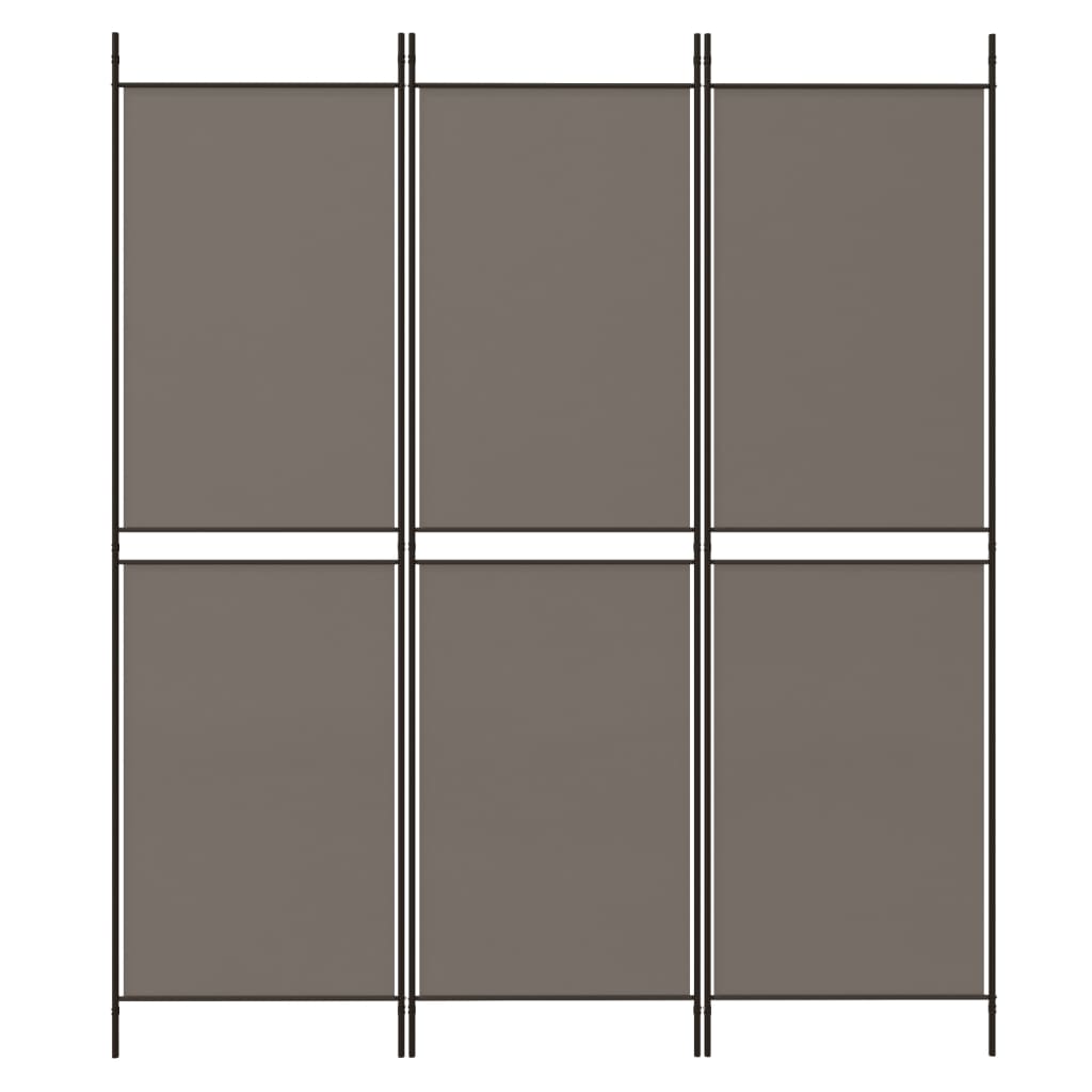 vidaXL Sobna pregrada s 3 panela antracit 150x180 cm od tkanine