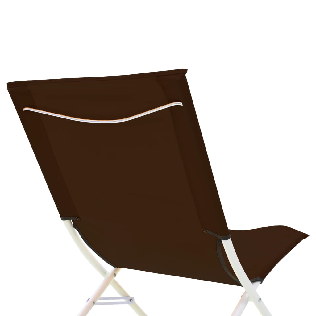 vidaXL Sklopive stolice za plažu 2 kom smeđe