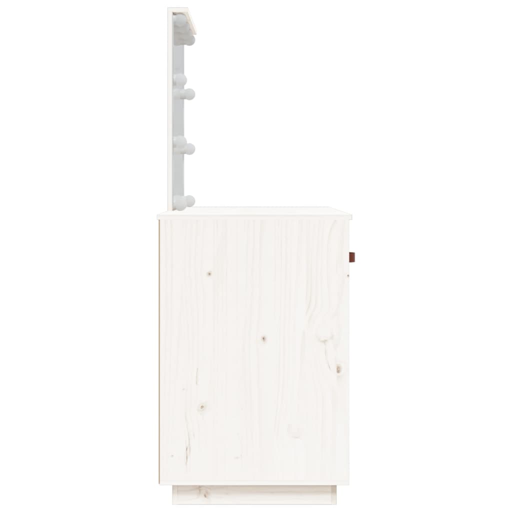 vidaXL Toaletni stolić s LED svjetlom bijeli 95x50x133,5 cm borovina