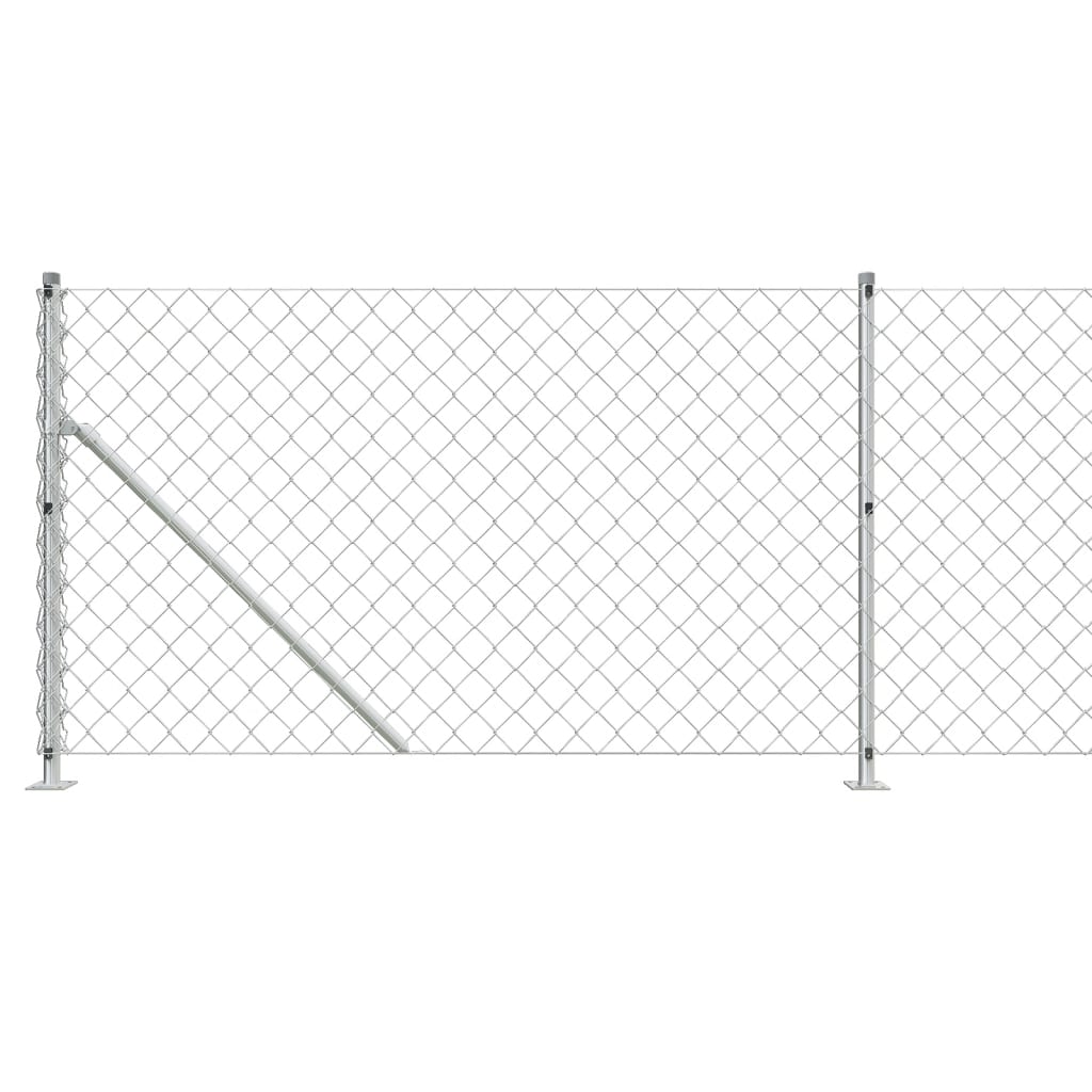 vidaXL Žičana ograda s prirubnicom srebrna 0,8 x 10 m
