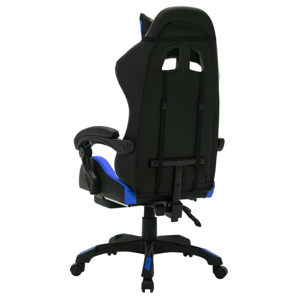 vidaXL Igraća stolica s RGB LED svjetlima plavo-crna od umjetne kože