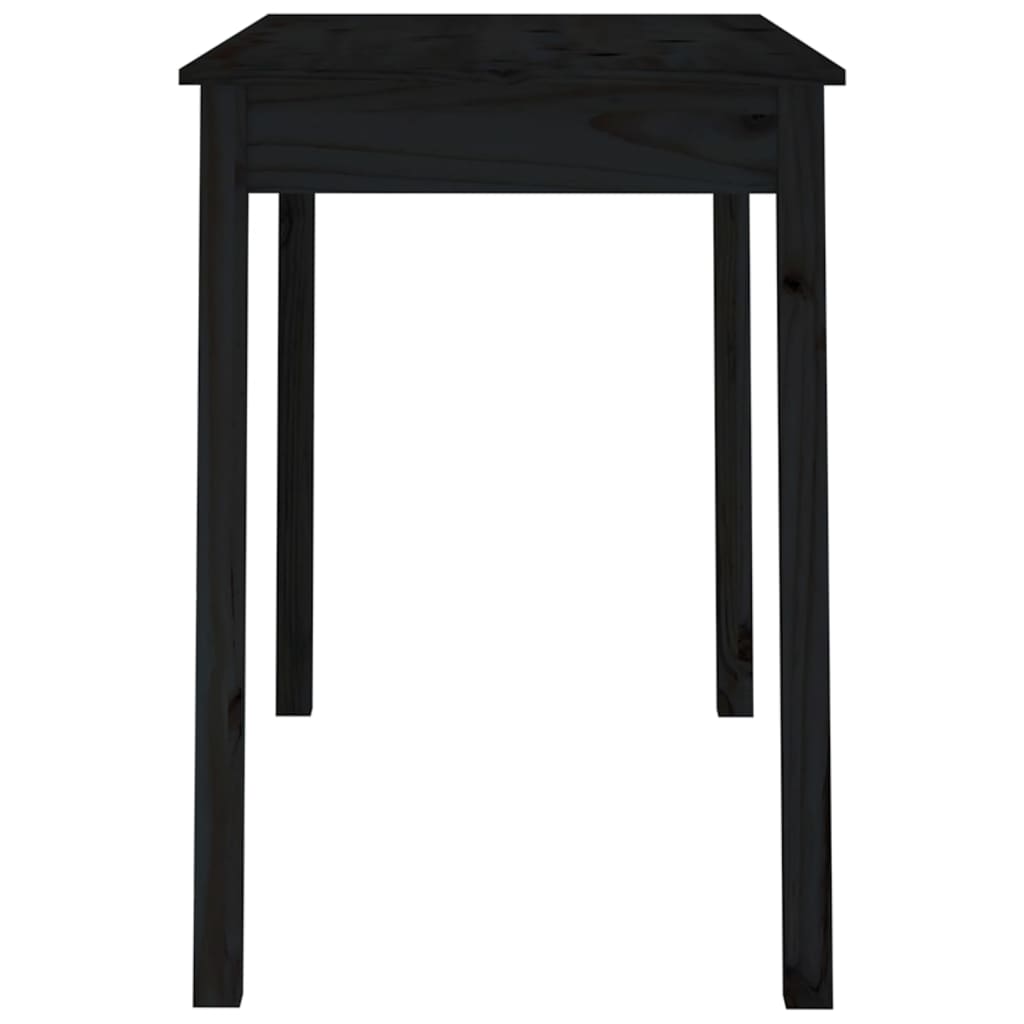 vidaXL Blagovaonski stol crni 110 x 55 x 75 cm od masivne borovine