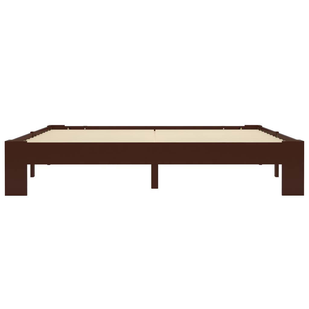 vidaXL Okvir za krevet od masivne borovine tamnosmeđi 180 x 200 cm