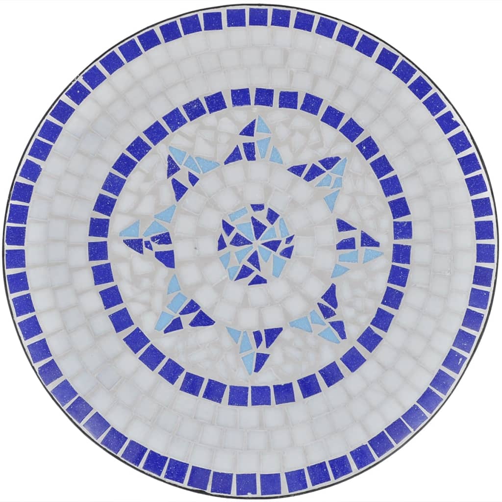 vidaXL Bistro stolić plavo-bijeli 60 cm s mozaikom