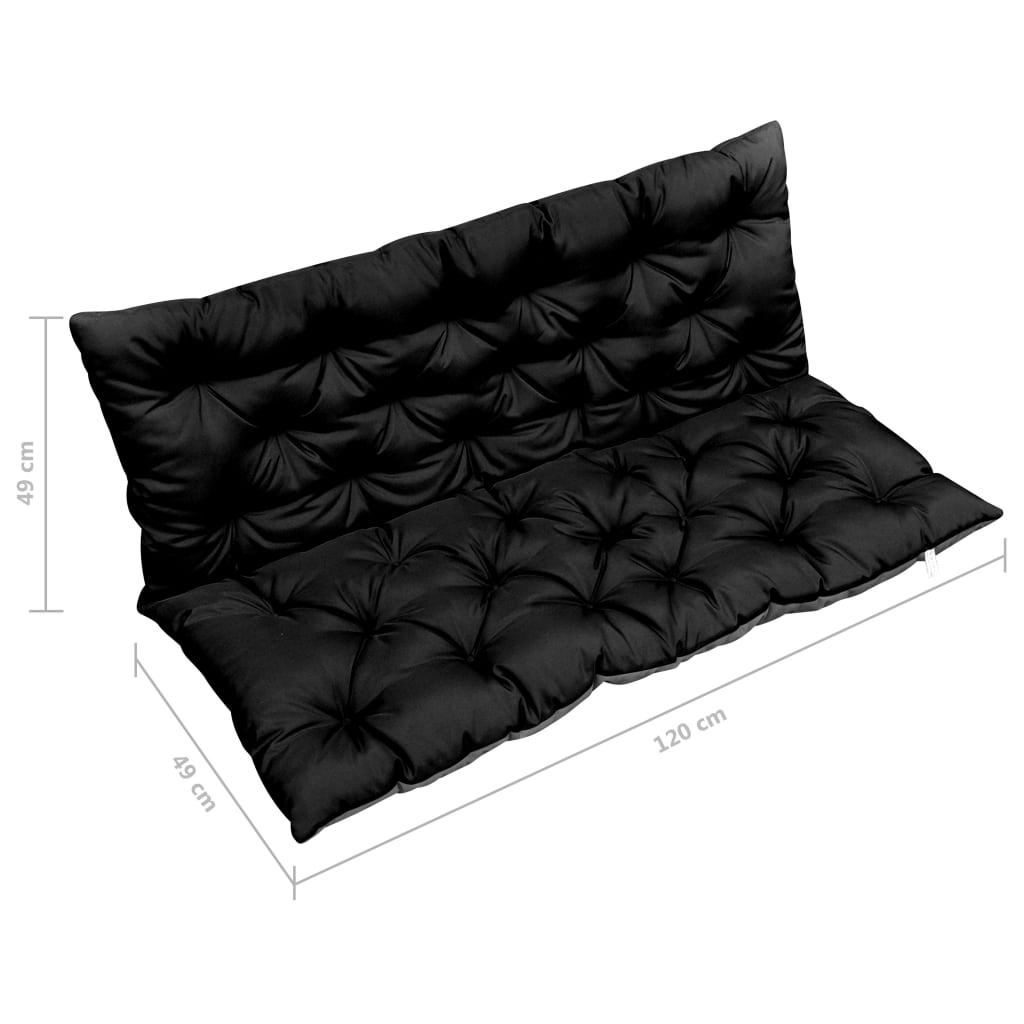 vidaXL Jastuk za ljuljačku crno-sivi 120 cm od tkanine