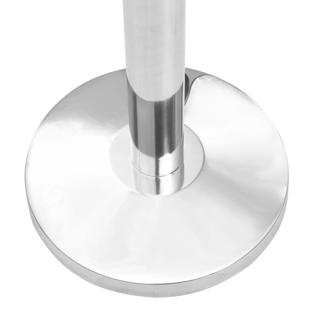 vidaXL Pregradni stupovi s trakom od nehrđajućeg čelika srebrni