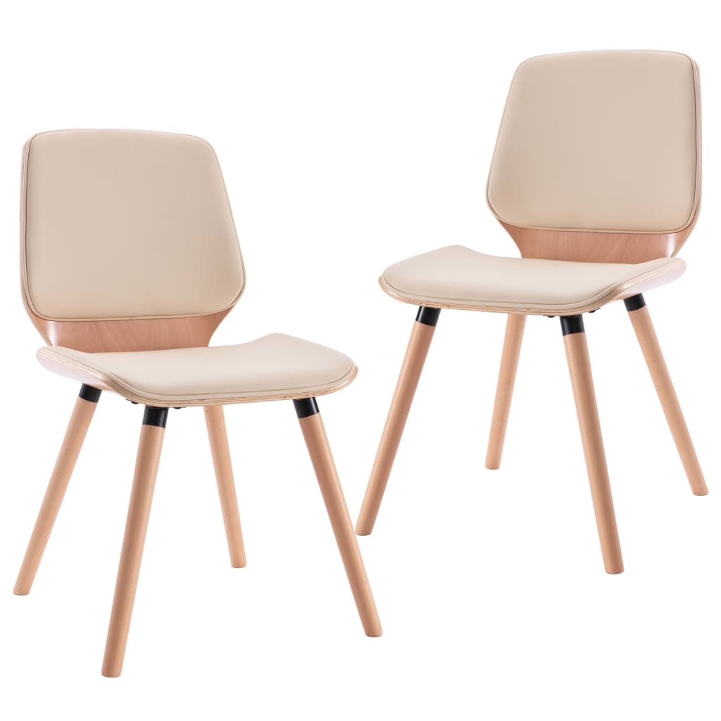 vidaXL Blagovaonske stolice od umjetne kože 2 kom krem