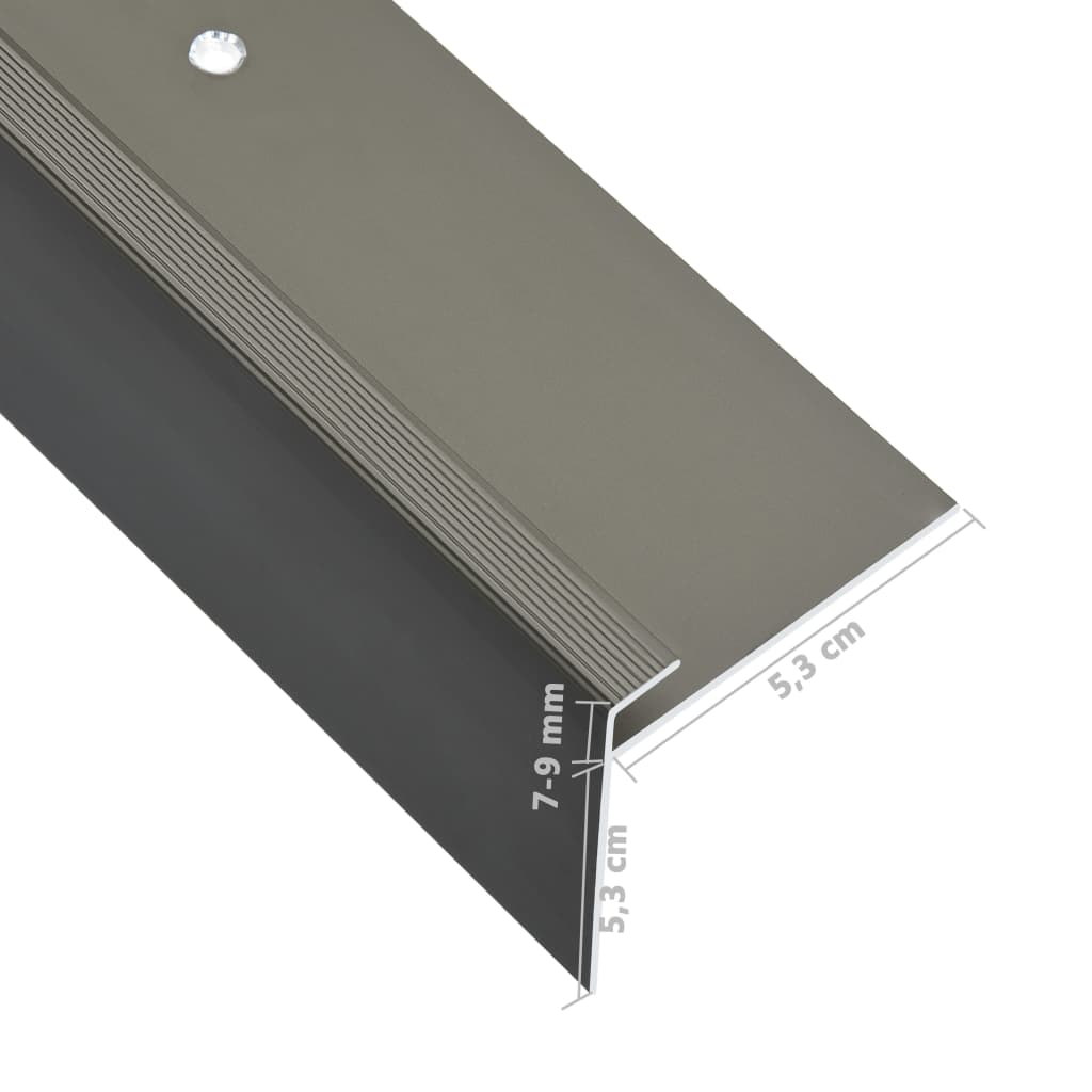 vidaXL Rubnjaci za stepenice F-oblika 15 kom aluminijski 100 cm smeđi