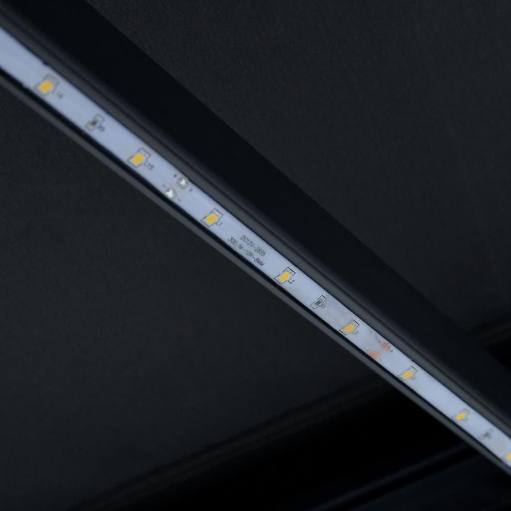 vidaXL Tenda na ručno uvlačenje s LED svjetlima 300 x 250 cm antracit