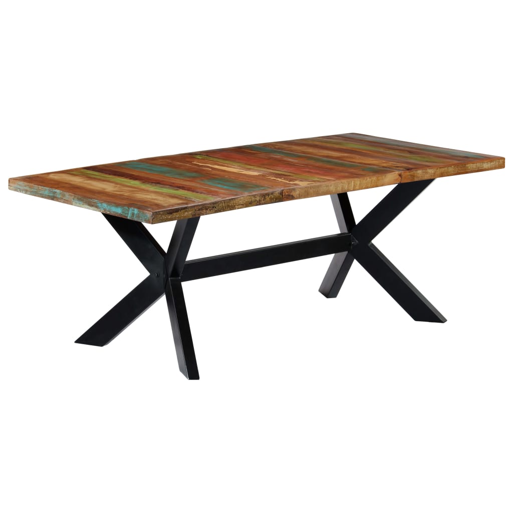 vidaXL Blagovaonski stol od masivnog obnovljenog drva 200x100x75 cm