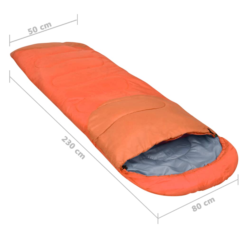 vidaXL Lagane vreće za spavanje 2 kom narančaste 15 ℃ 850 g