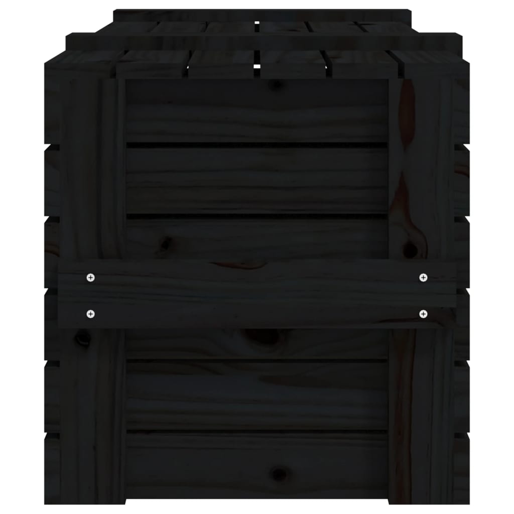 vidaXL Kutija za pohranu crna 91x40,5x42 cm od masivne borovine