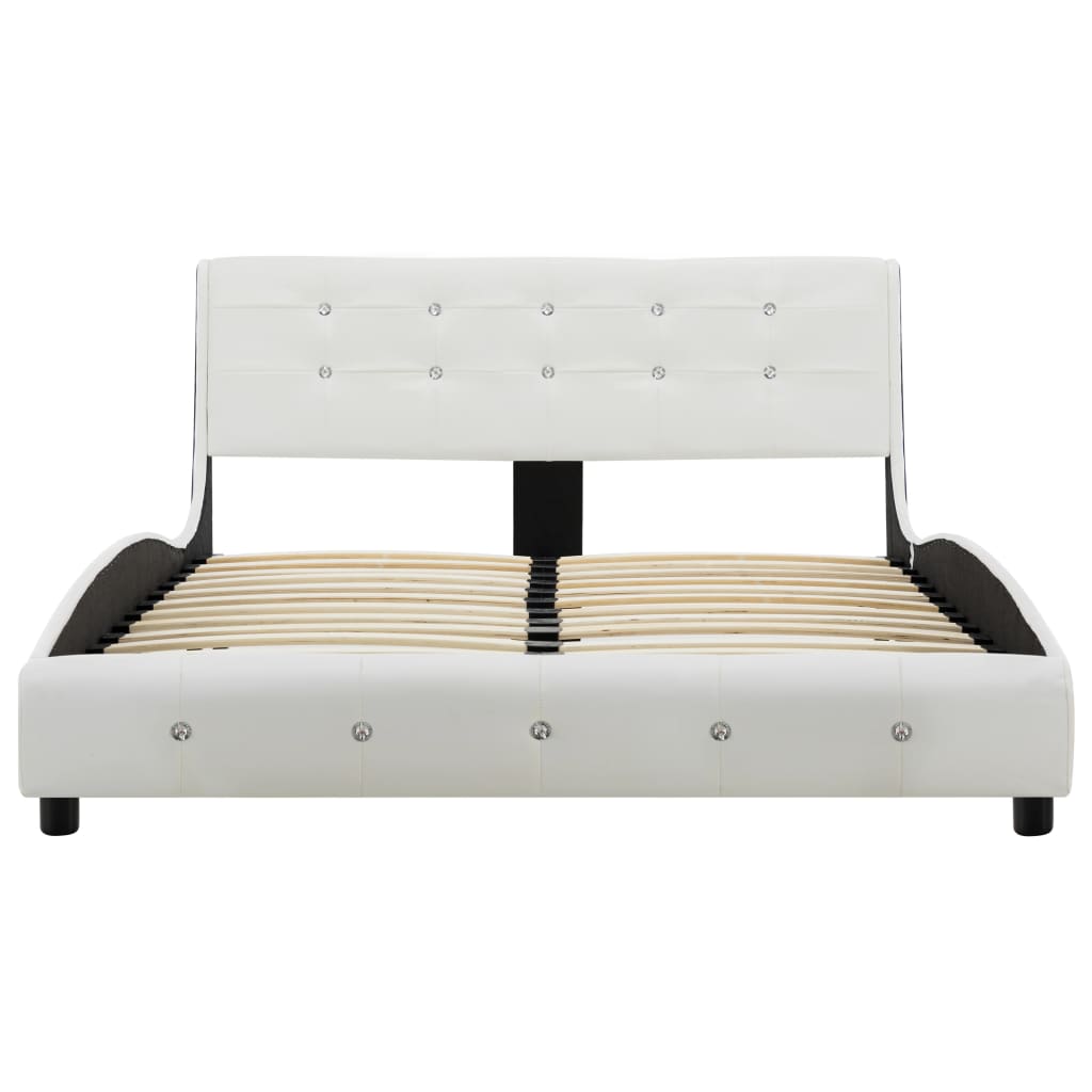 vidaXL Okvir za krevet od umjetne kože bijeli 120 x 200 cm