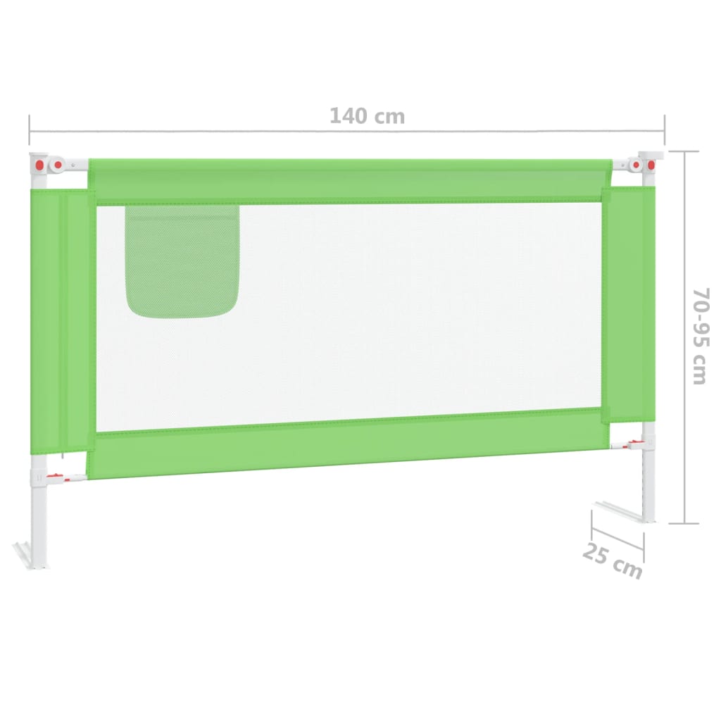 vidaXL Sigurnosna ograda za dječji krevet zelena 140 x 25 cm tkanina