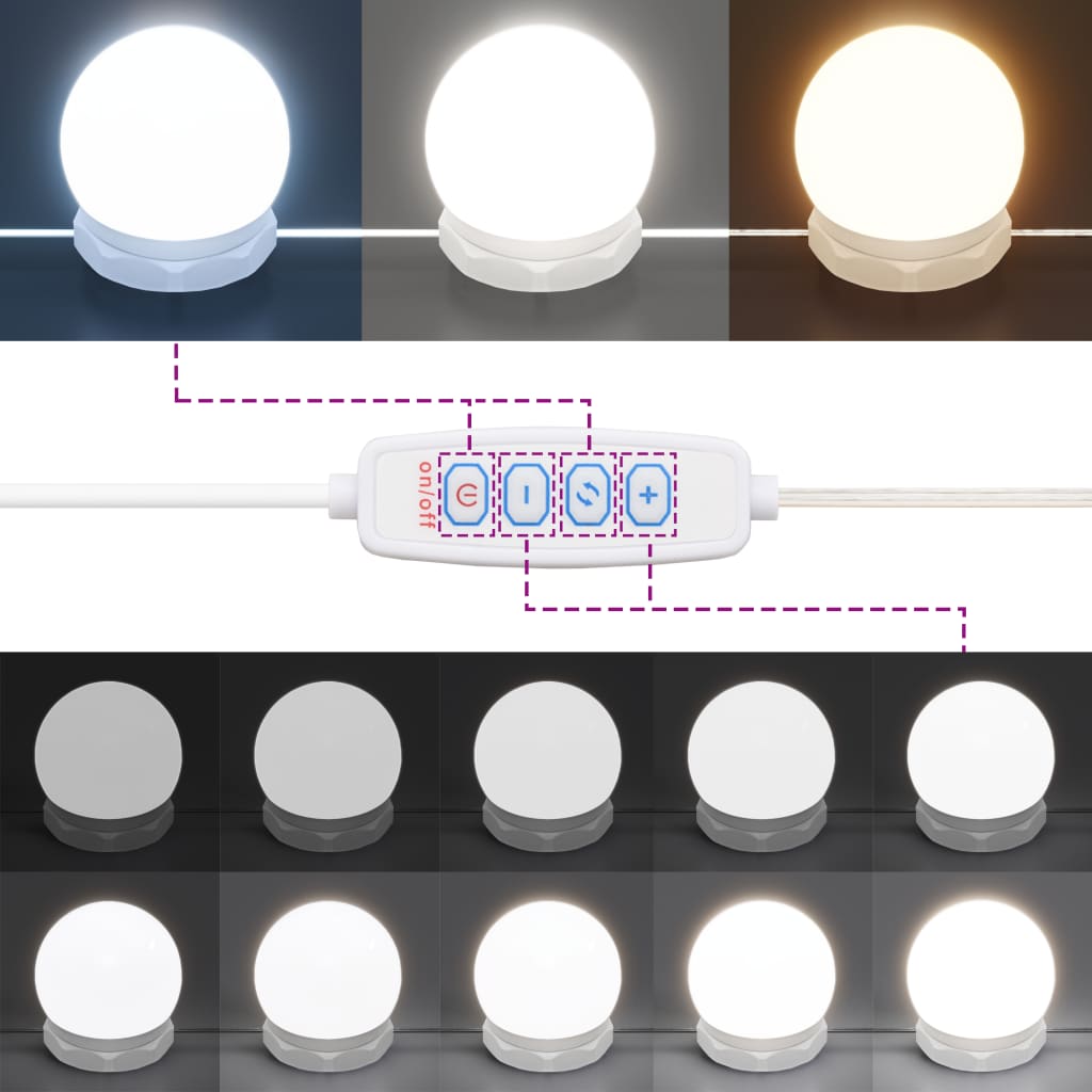 vidaXL Toaletni stolić LED smeđa boja hrasta 90 x 42 x 132,5 cm