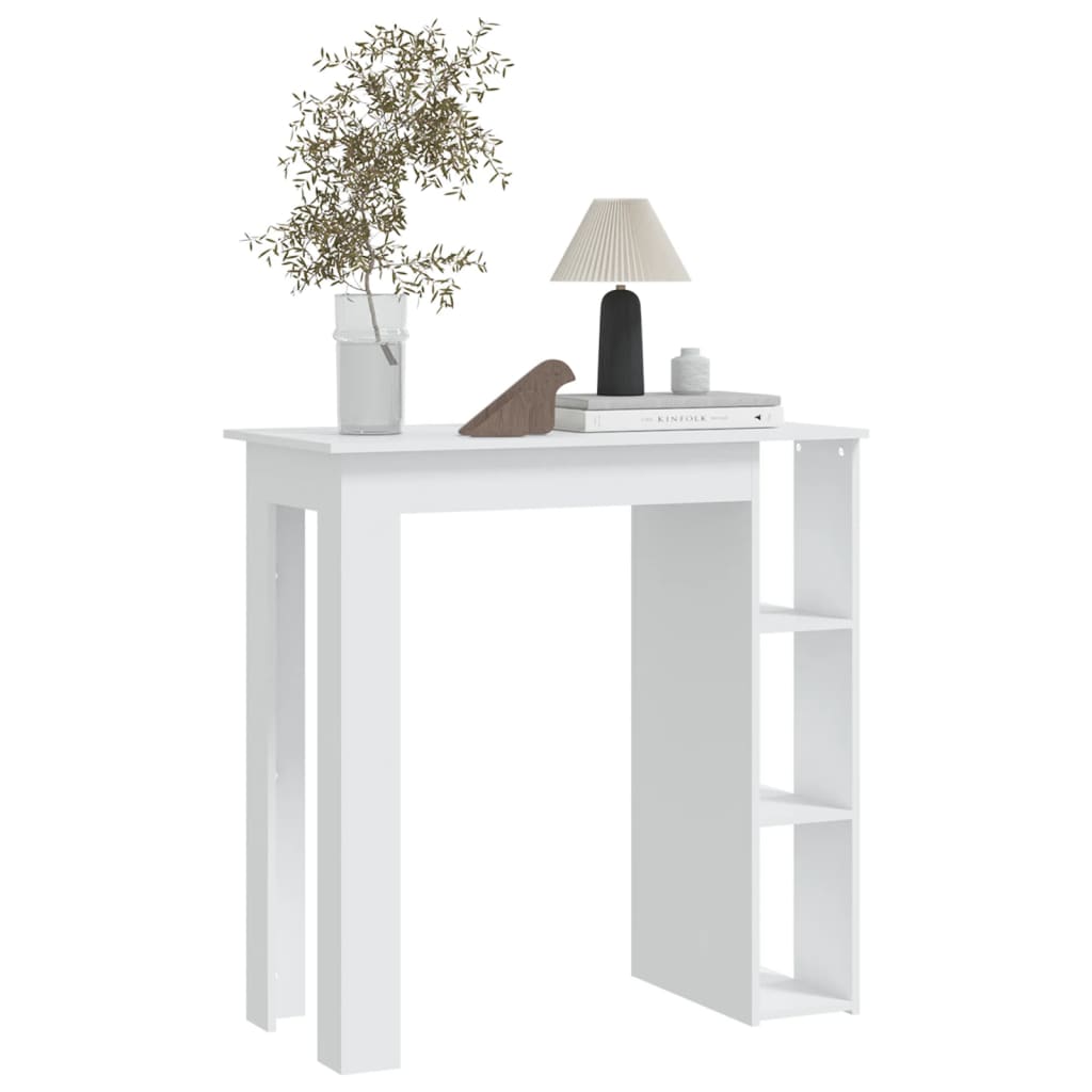 vidaXL Barski stol s policom bijeli 102 x 50 x 103,5 cm od iverice
