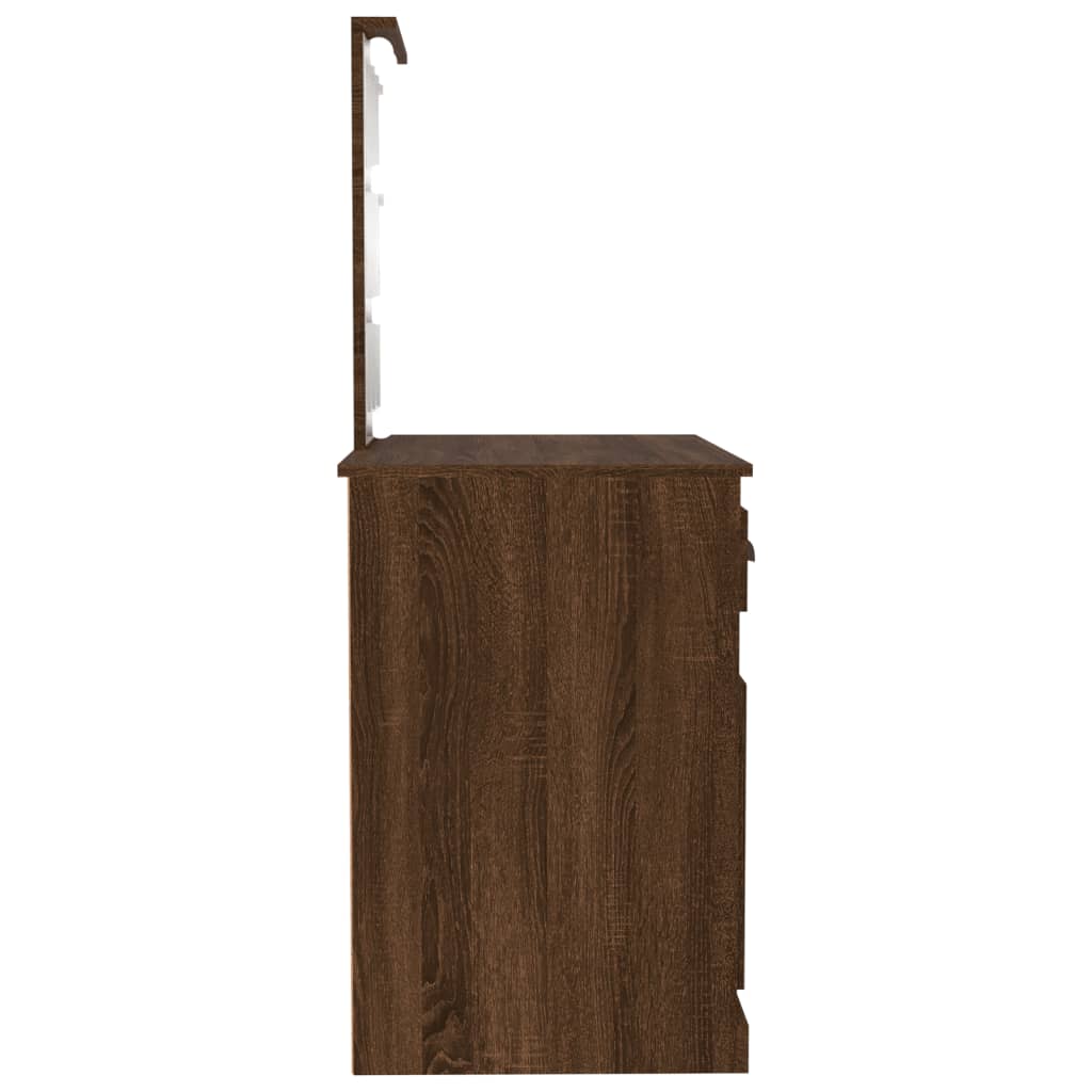 vidaXL Toaletni stolić LED boja hrasta 90x50x132,5cm konstruirano drvo