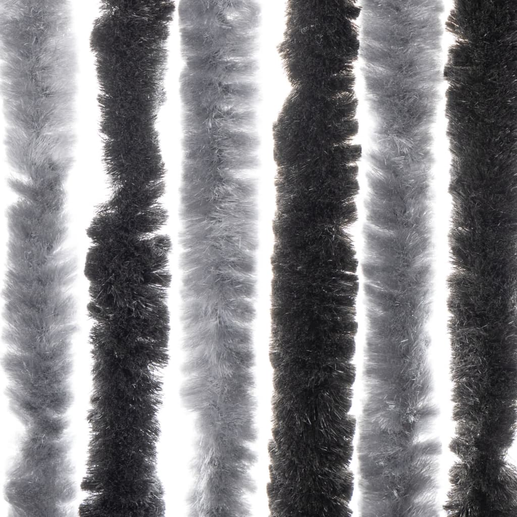 vidaXL Zastor protiv muha sivo-crni 90 x 200 cm od šenila