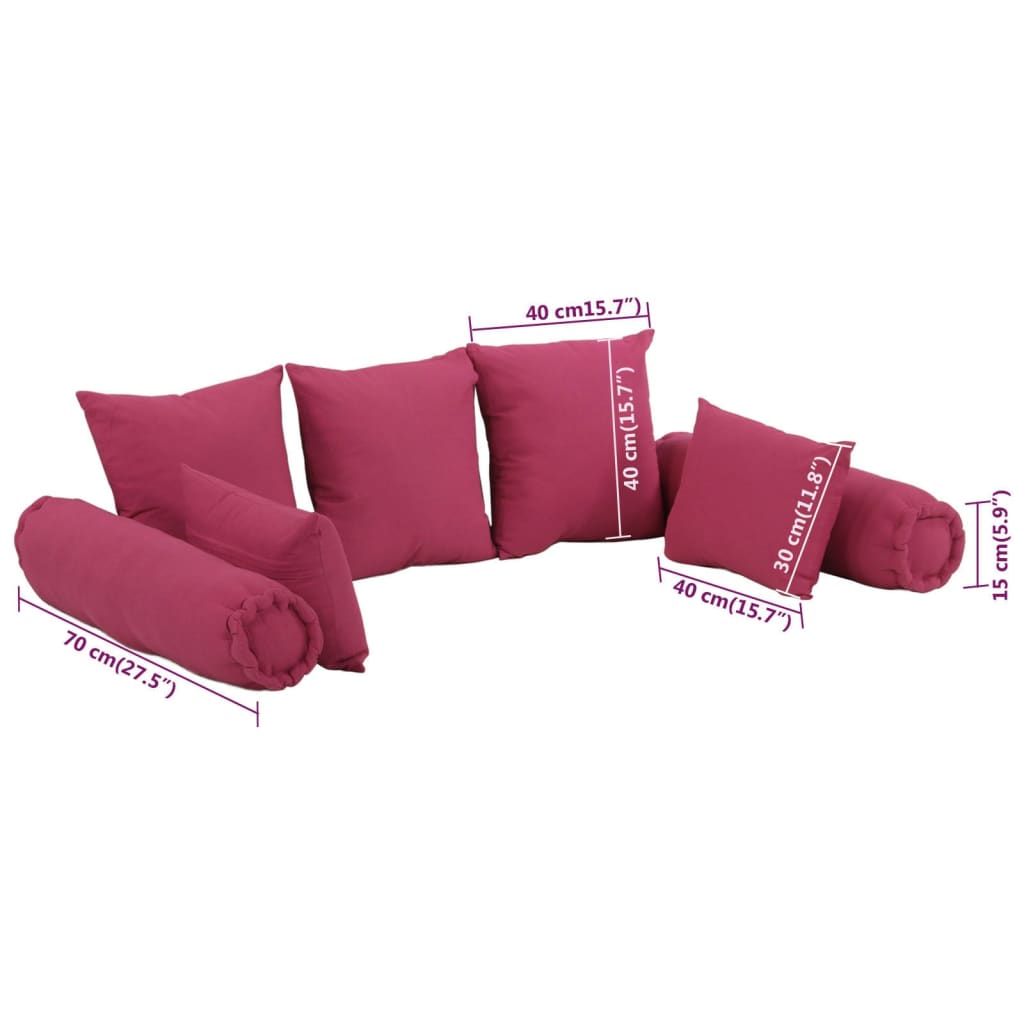 vidaXL 7-dijelni set ukrasnih jastuka od tkanine ružičasti