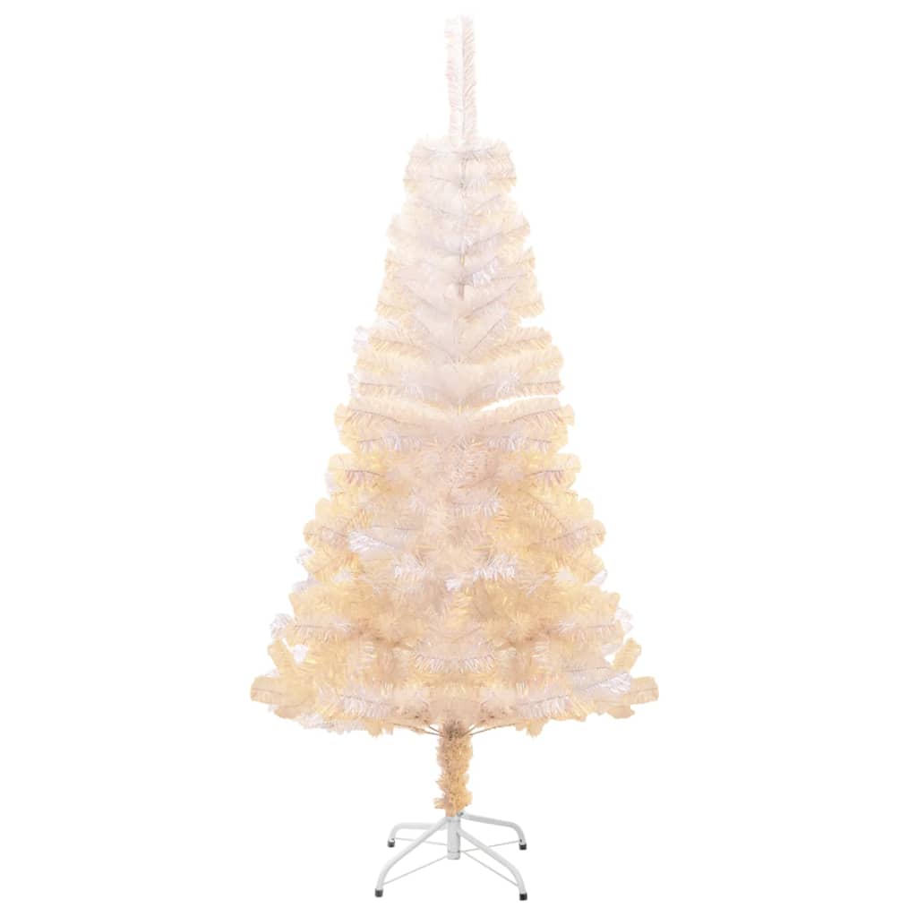vidaXL Umjetno božićno drvce s obojenim vrhovima bijelo 150 cm PVC