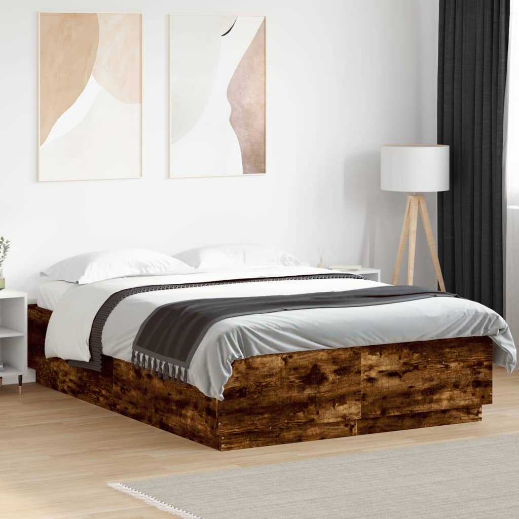 vidaXL Okvir kreveta boja hrasta 140 x 200 cm od konstruiranog drva