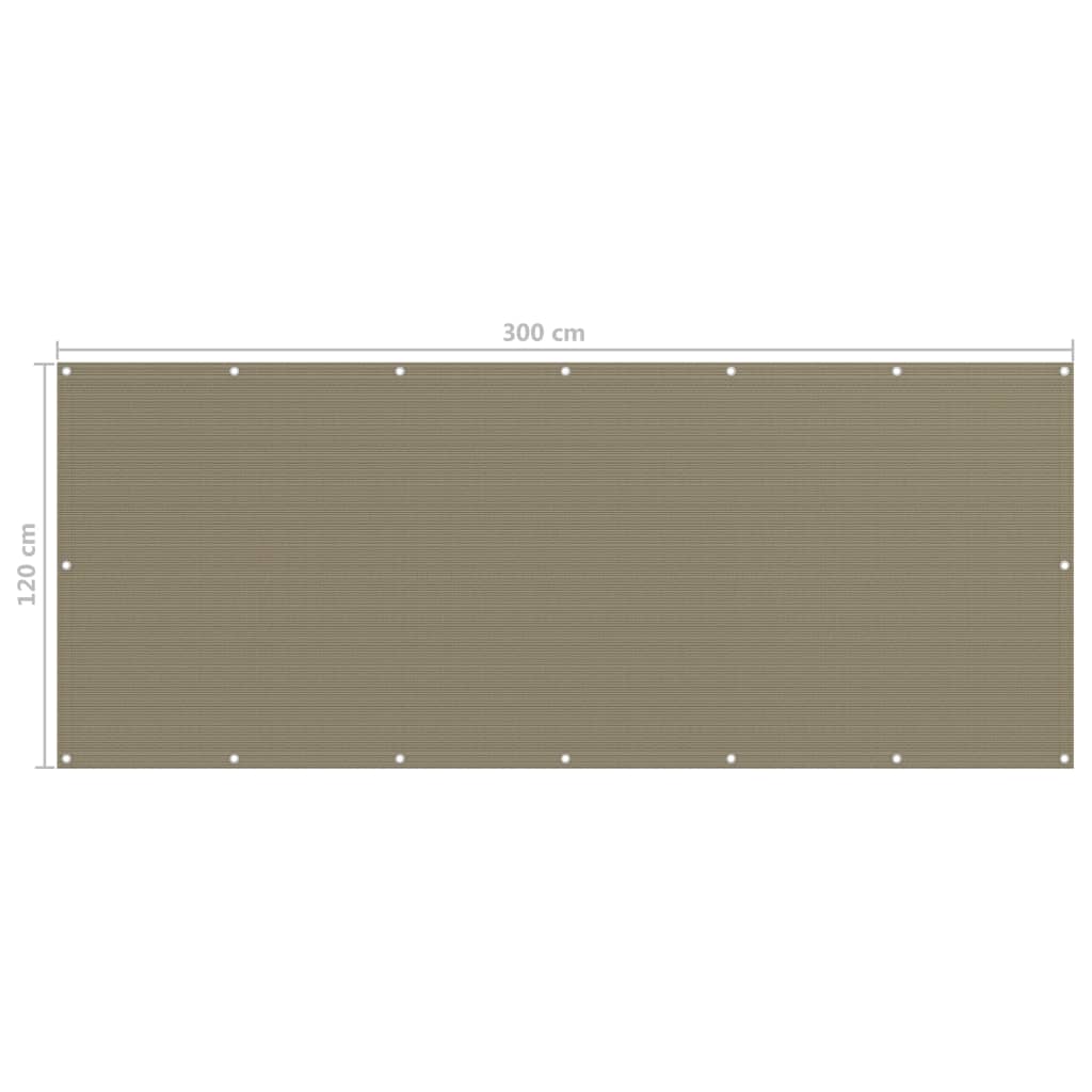 vidaXL Balkonski zastor smeđe-sivi 120 x 300 cm HDPE