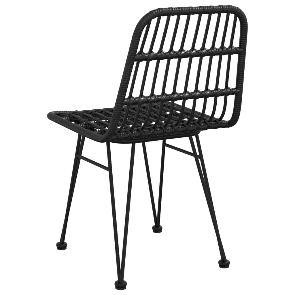 vidaXL Vrtne stolice 2 kom crne 48 x 62 x 84 cm od PE ratana