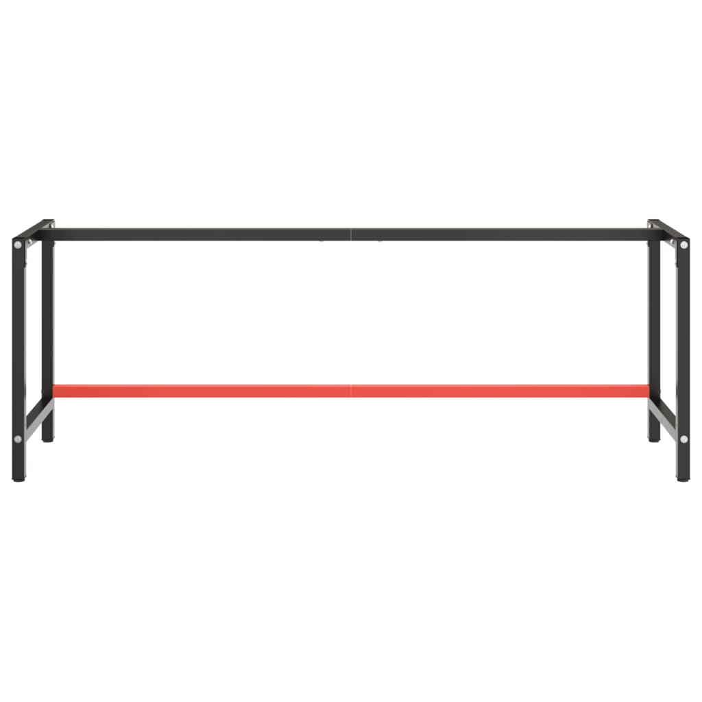 vidaXL Okvir za radni stol mat crni i mat crveni 220x57x79 cm metalni