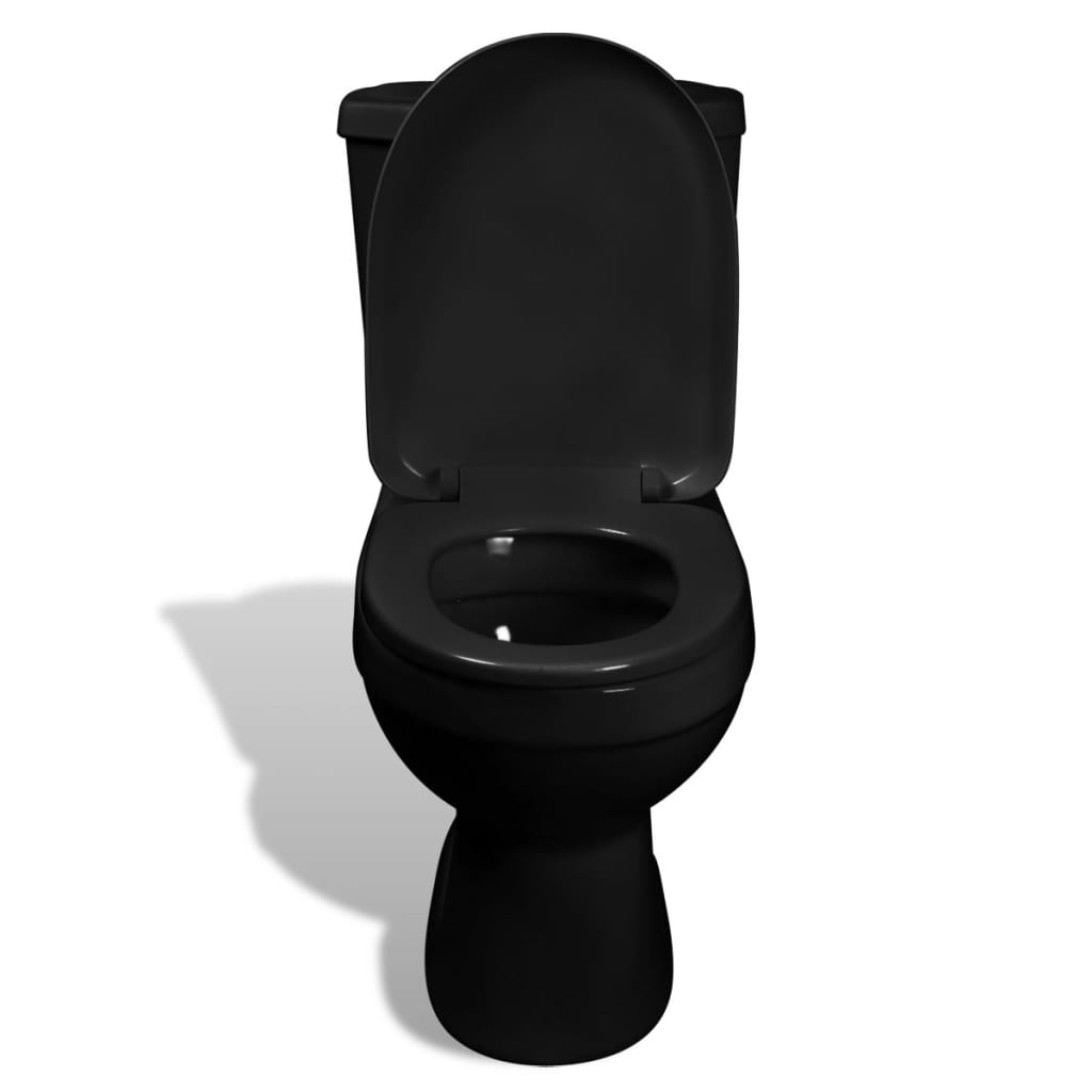 vidaXL Toaletna školjka sa cisternom crna