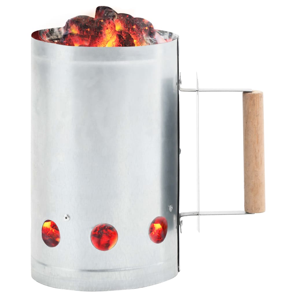 vidaXL Dimnjak za paljenje roštilja na drveni ugljen pocinčani čelik