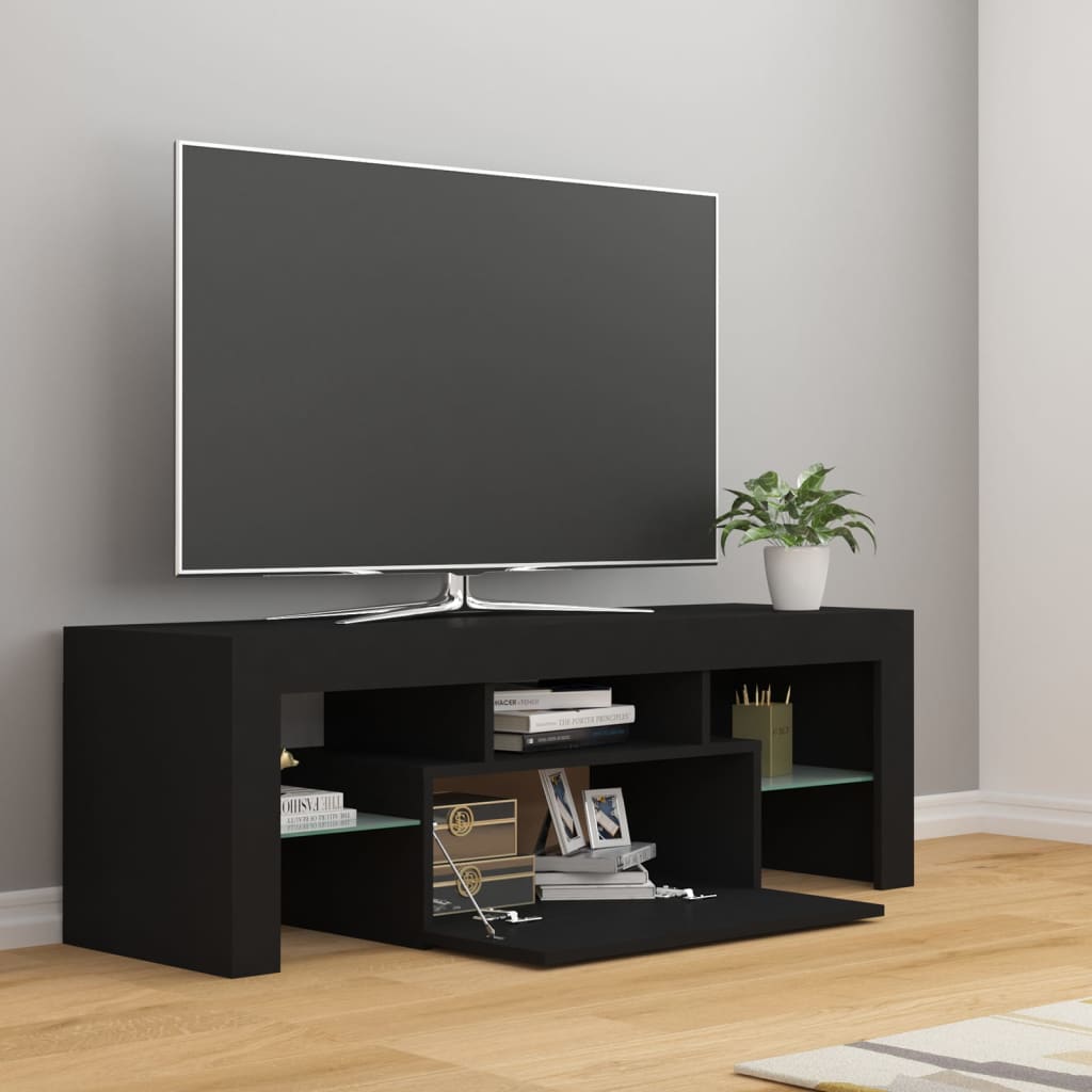 vidaXL TV ormarić s LED svjetlima crni 120 x 35 x 40 cm