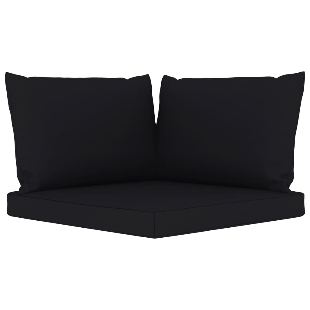 vidaXL 5-dijelna vrtna garnitura s crnim jastucima