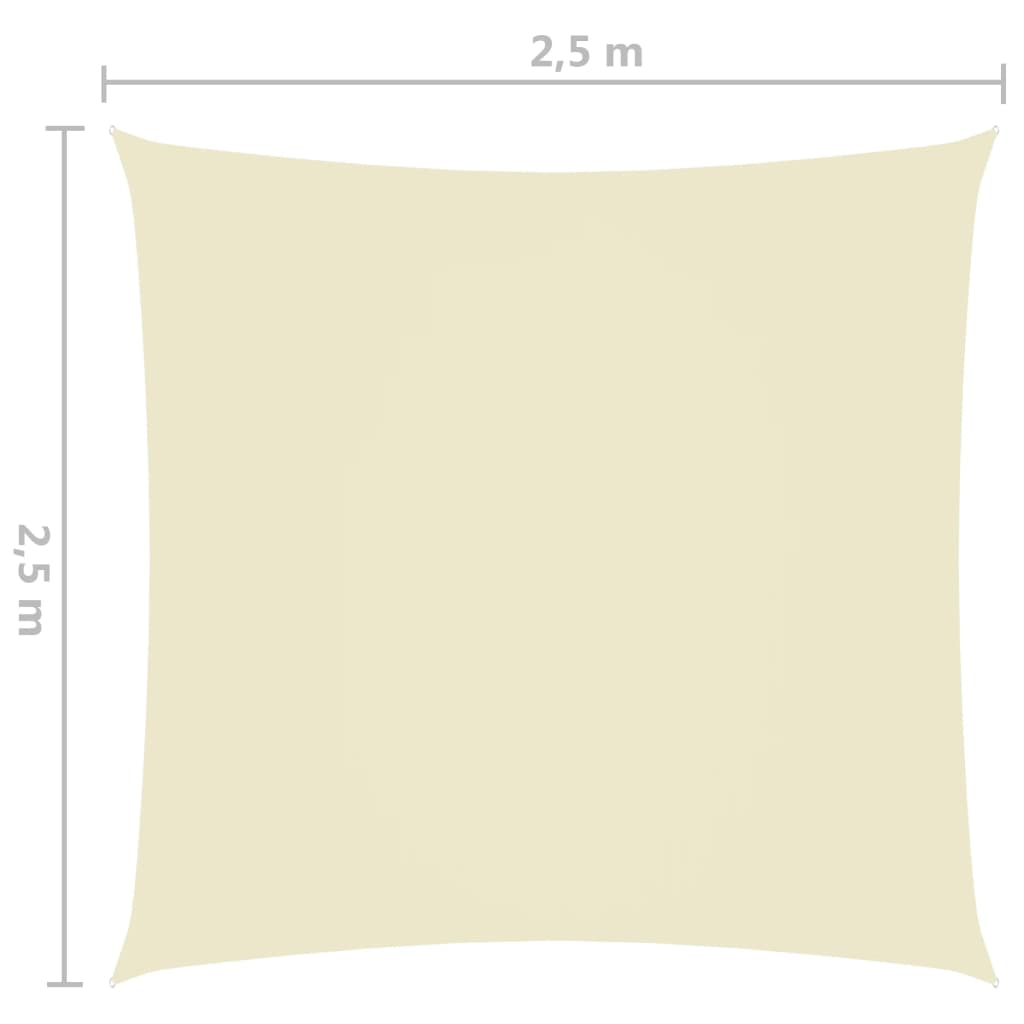 vidaXL Jedro za zaštitu od sunca od tkanine četvrtasto 2,5x2,5 m krem