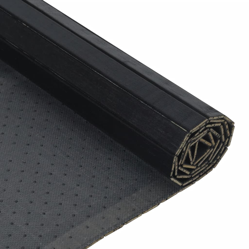 vidaXL Tepih pravokutni crni 100 x 400 cm od bambusa
