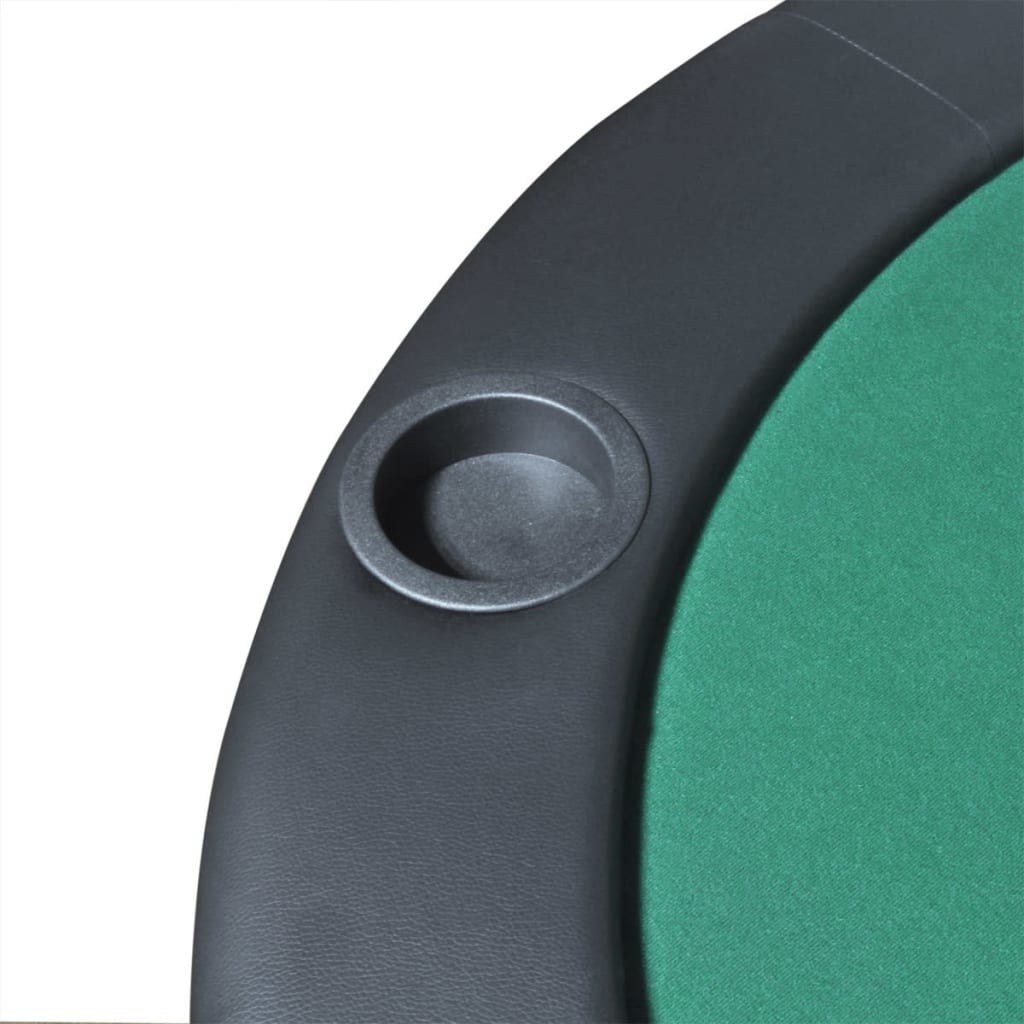 vidaXL Sklopiva Podloga za Stol za Poker 10 Igrača Zelena