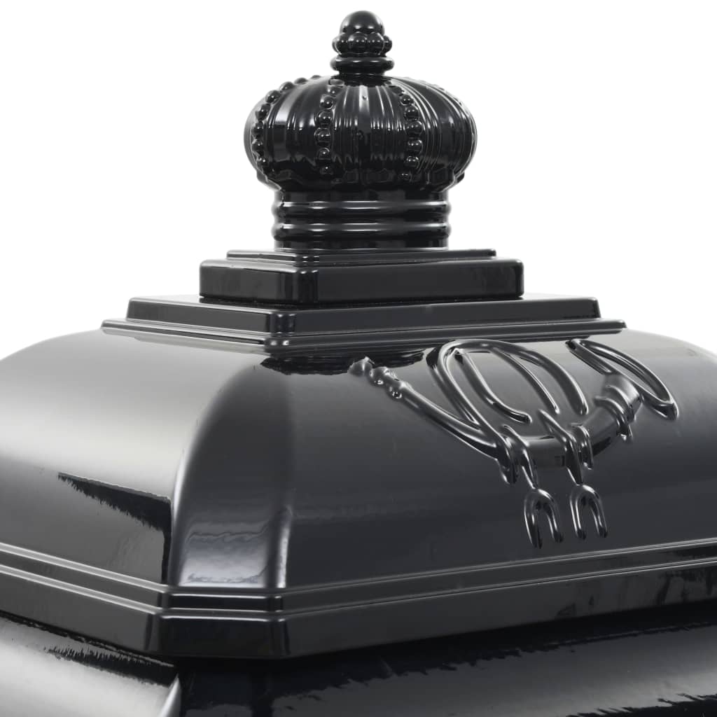 vidaXL Poštanski sandučić sa stupom u vintage stilu nehrđajući crni