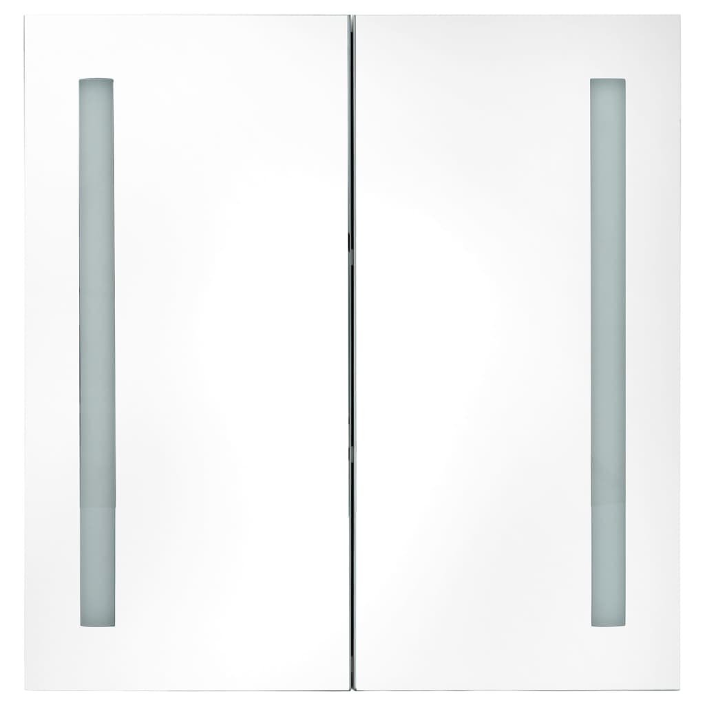 vidaXL LED kupaonski ormarić s ogledalom sjajni bijeli 62 x 14 x 60 cm