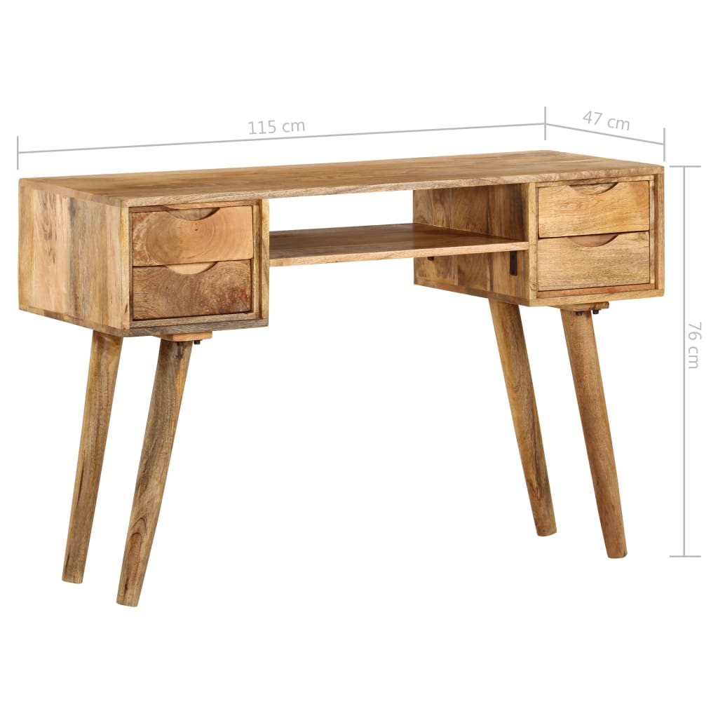 vidaXL Pisaći stol od masivnog drva manga 115 x 47 x 76 cm