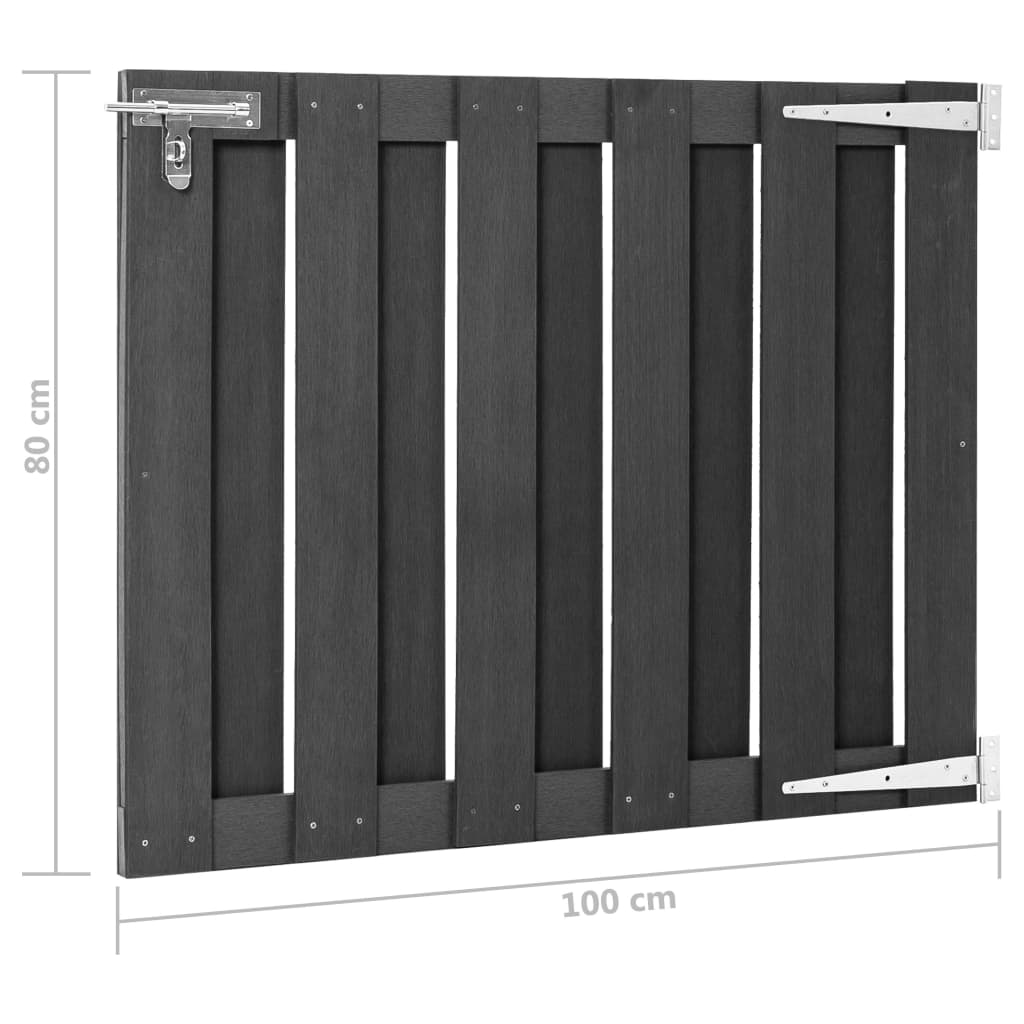 vidaXL Vrtna vrata od WPC-a 100 x 80 cm siva