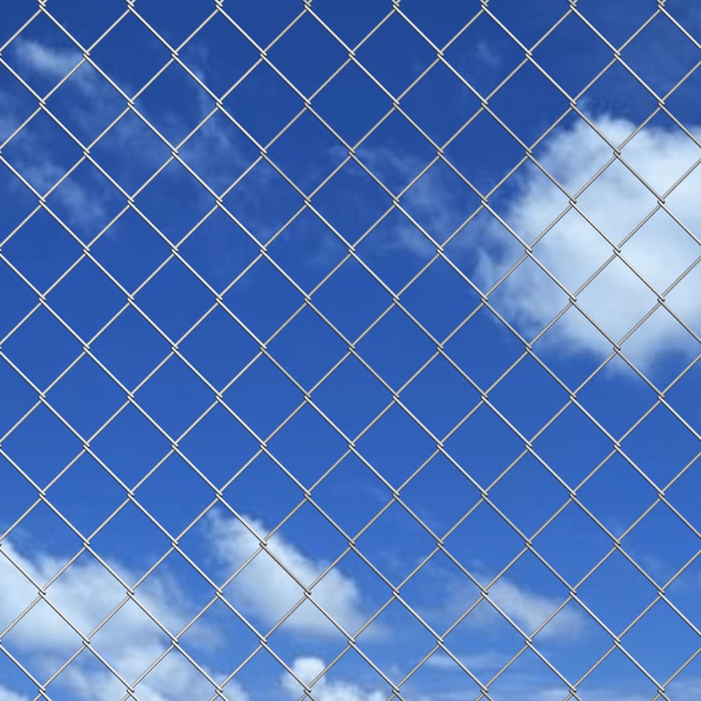 vidaXL Žičana ograda sa stupovima i šiljcima pocinčani čelik 15x0,8 m