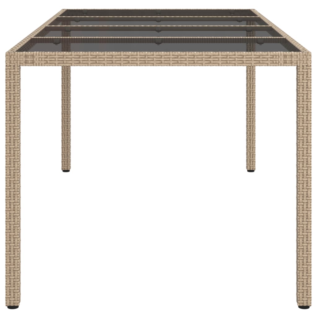 vidaXL Vrtni stol bež 190 x 90 x 75 cm od kaljenog stakla i poliratana