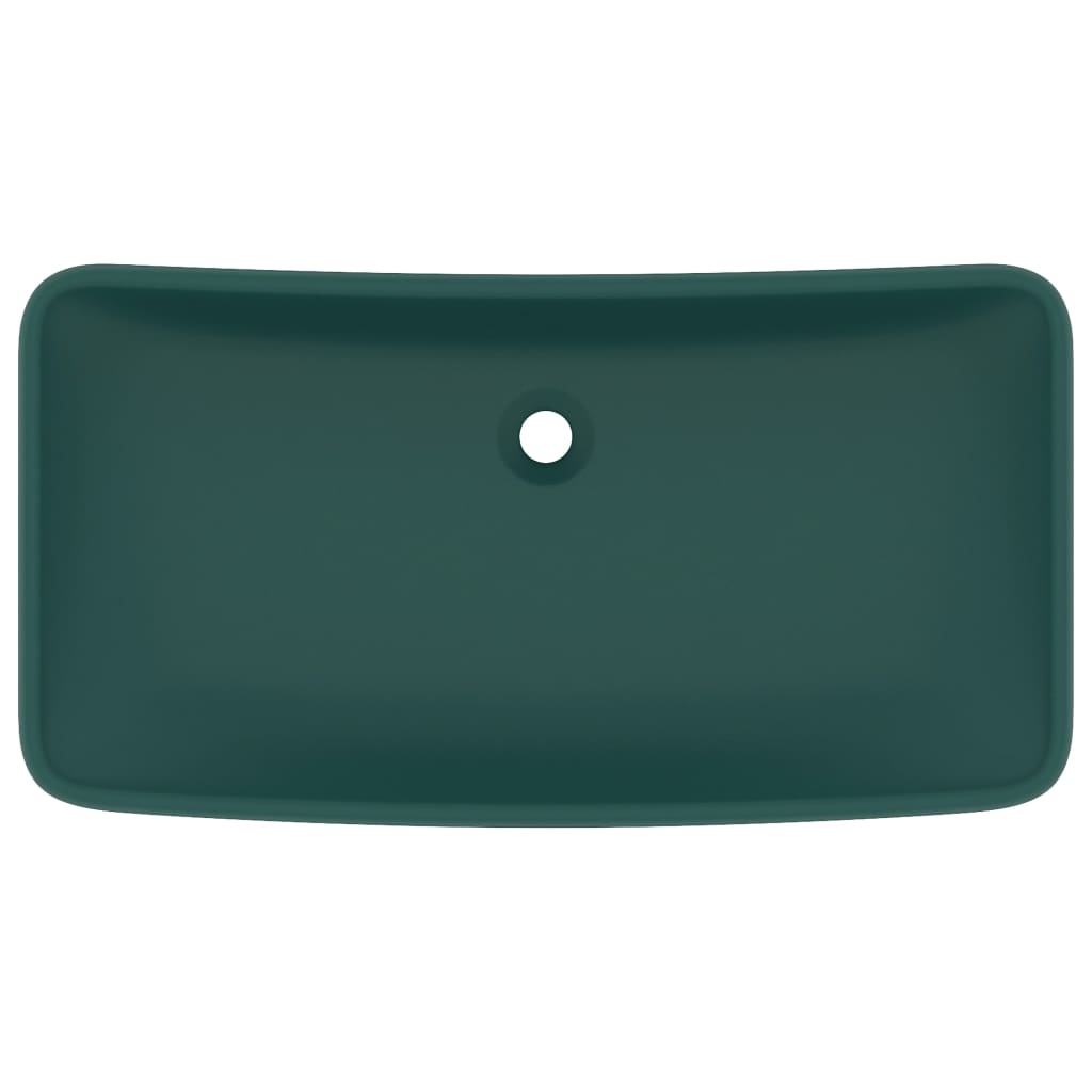 vidaXL Luksuzni pravokutni umivaonik mat zeleni 71 x 38 cm keramički