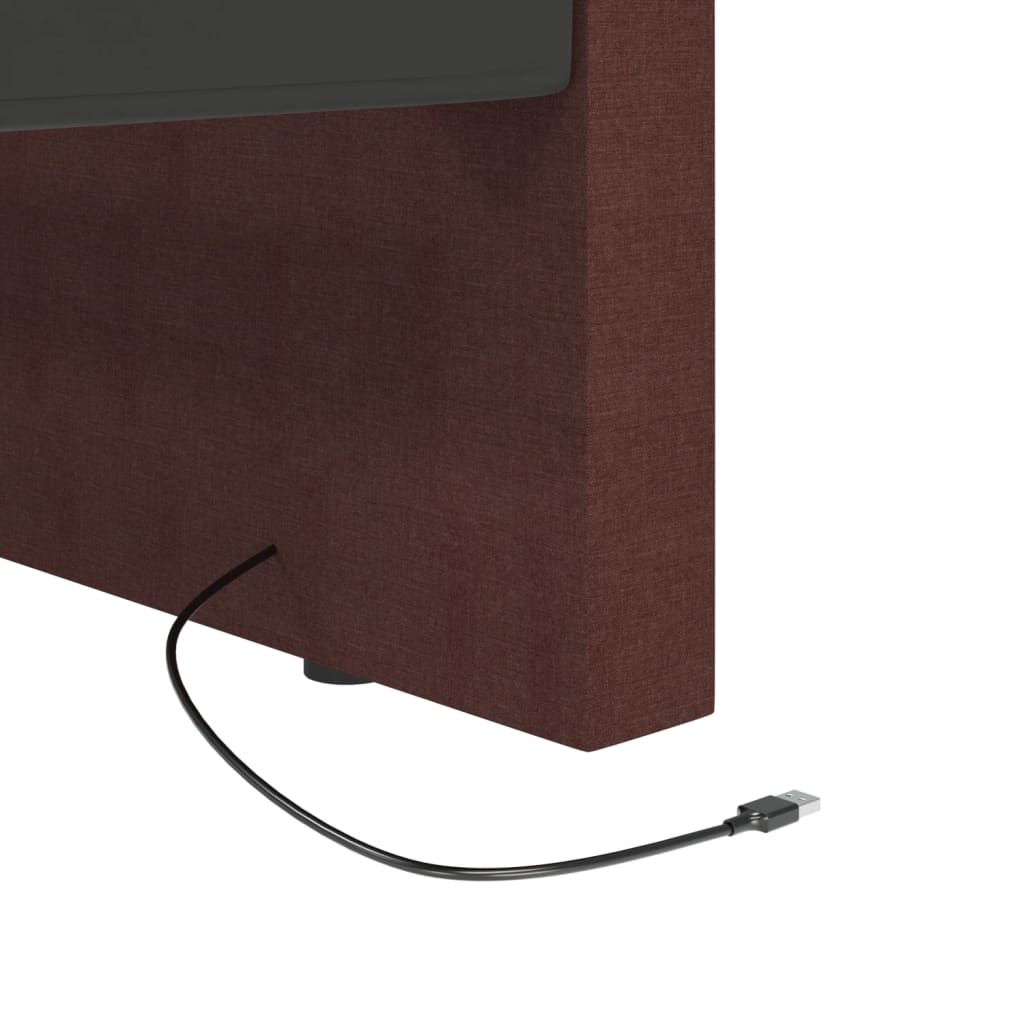 vidaXL Dnevni ležaj s USB-om ljubičasti od tkanine 90 x 200 cm