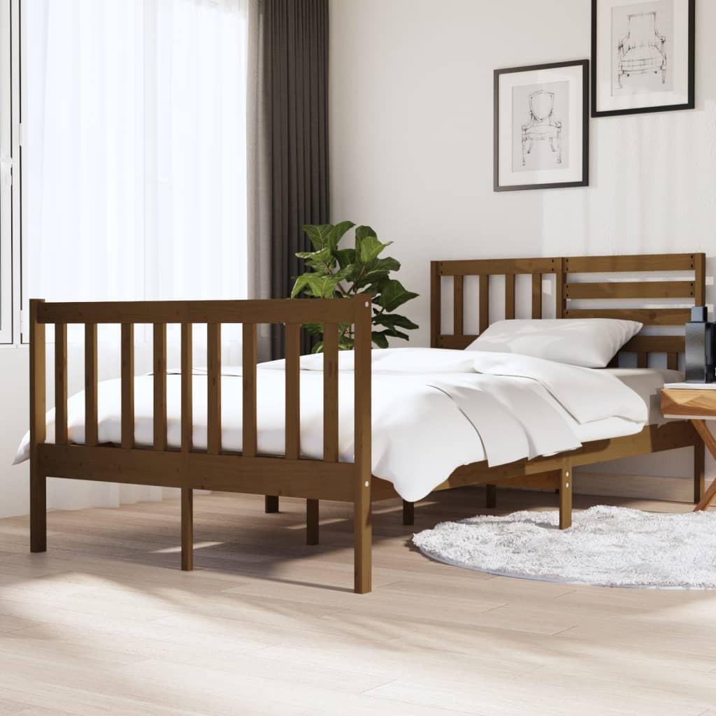 vidaXL Okvir za krevet boja meda 120 x 190 cm mali bračni drveni