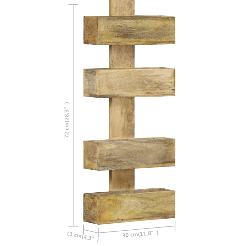 vidaXL Zidni stalak za časopise 30 x 11 x 72 cm od masivnog drva manga