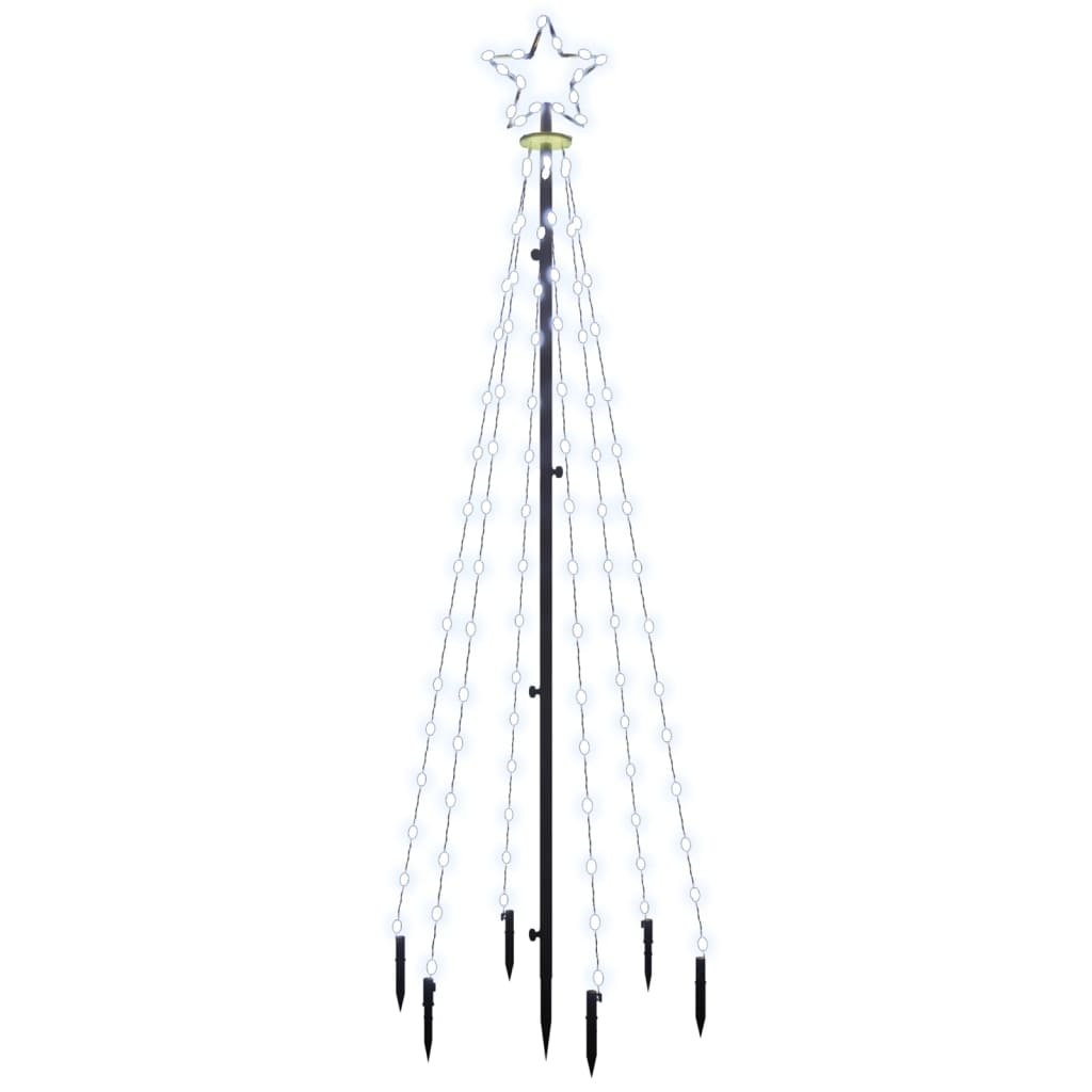 vidaXL Božićno drvce sa šiljkom i 108 hladne bijele LED žarulja 180 cm