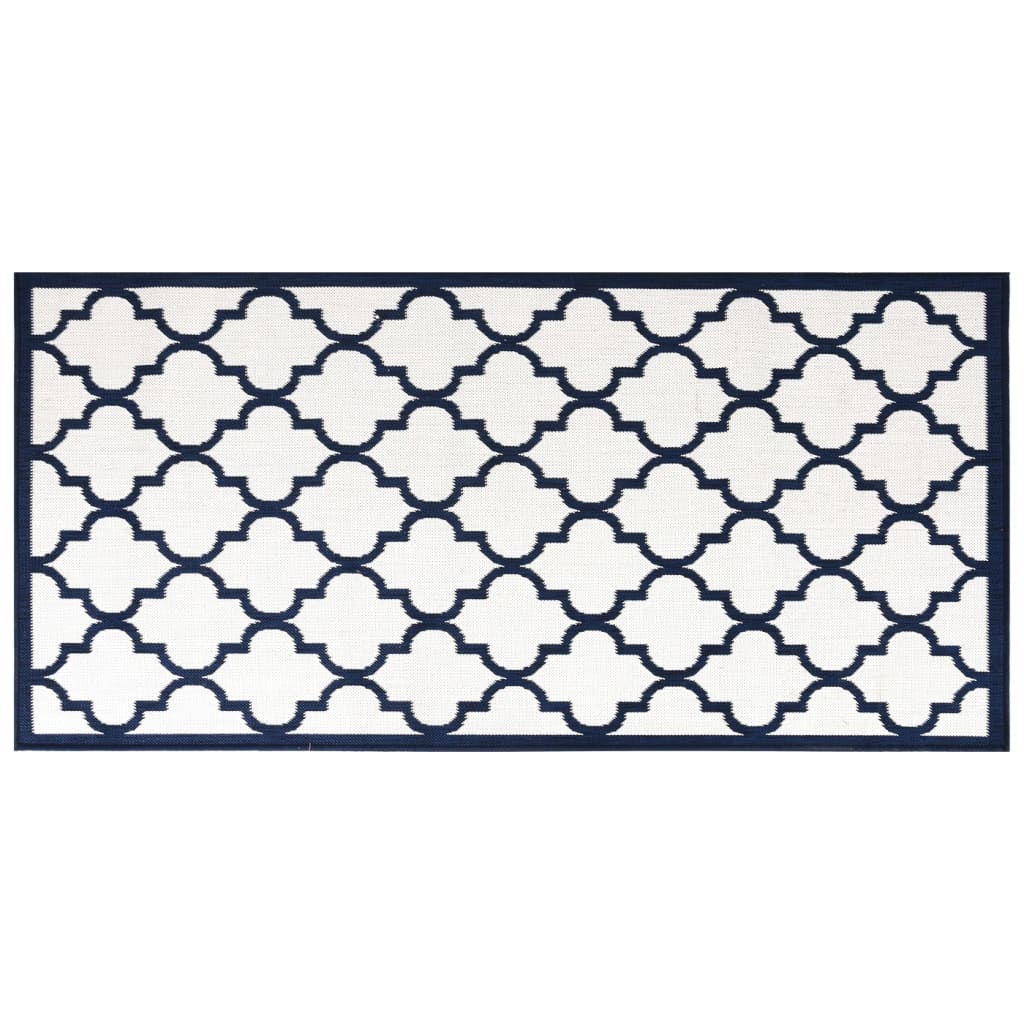 vidaXL Vanjski tepih modro-bijeli 80 x 150 cm reverzibilni dizajn