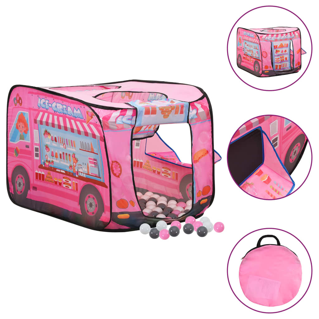 vidaXL Dječji šator za igru s 250 loptica ružičasti 70 x 112 x 70 cm